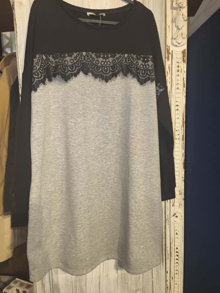 Miniatura: Vestito bicolore grigio e nero