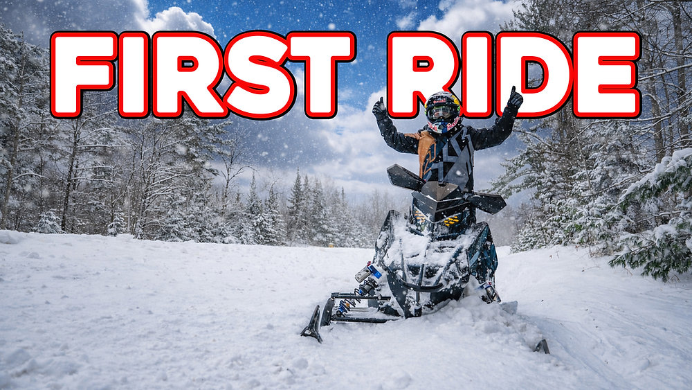 First Rider Forward Snowmobile FIRST RIDE | 12” of Fresh Snow & Instant Stuck 😅