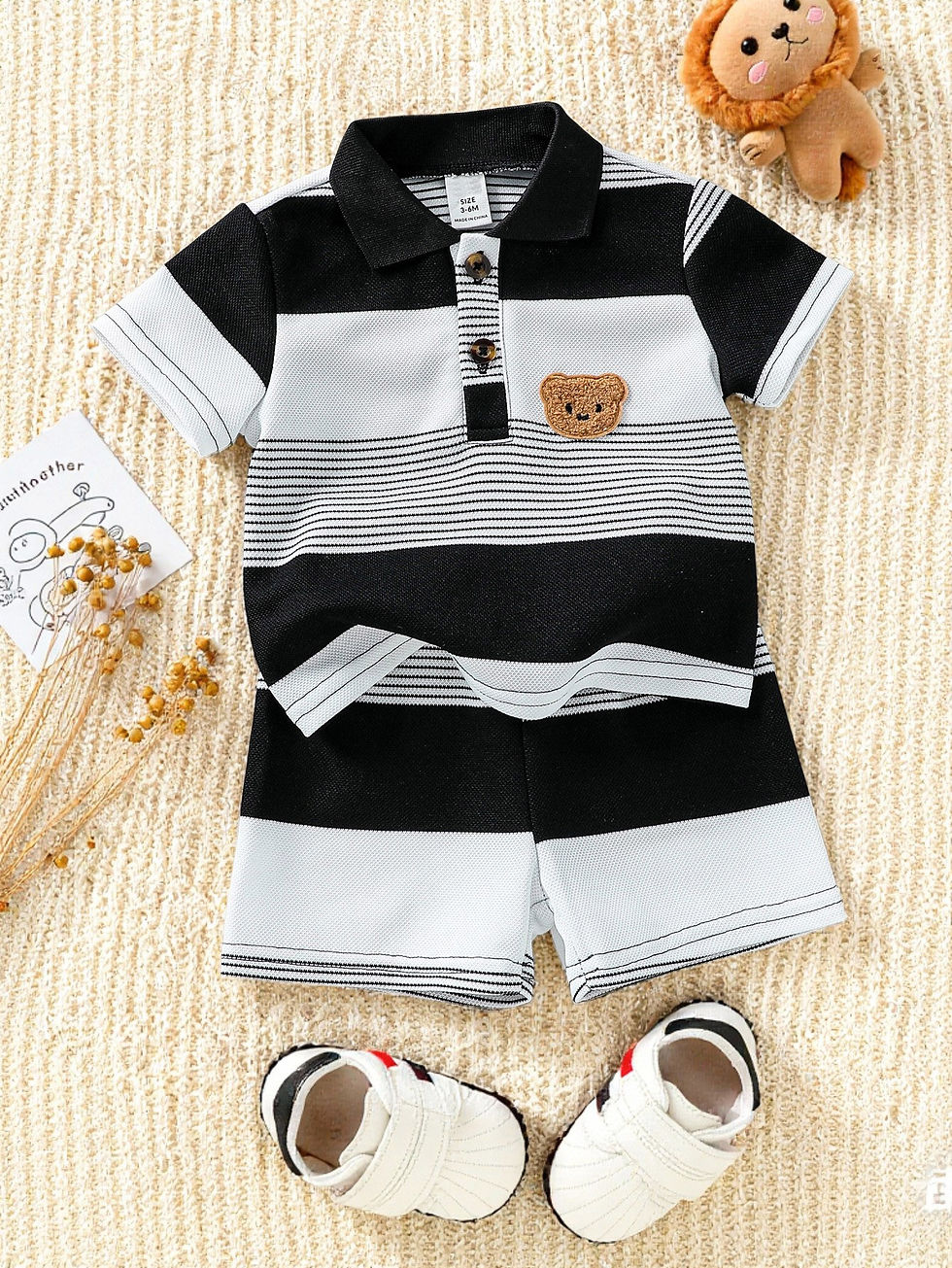 Thumbnail: Little Bear Polo & Shorts Set