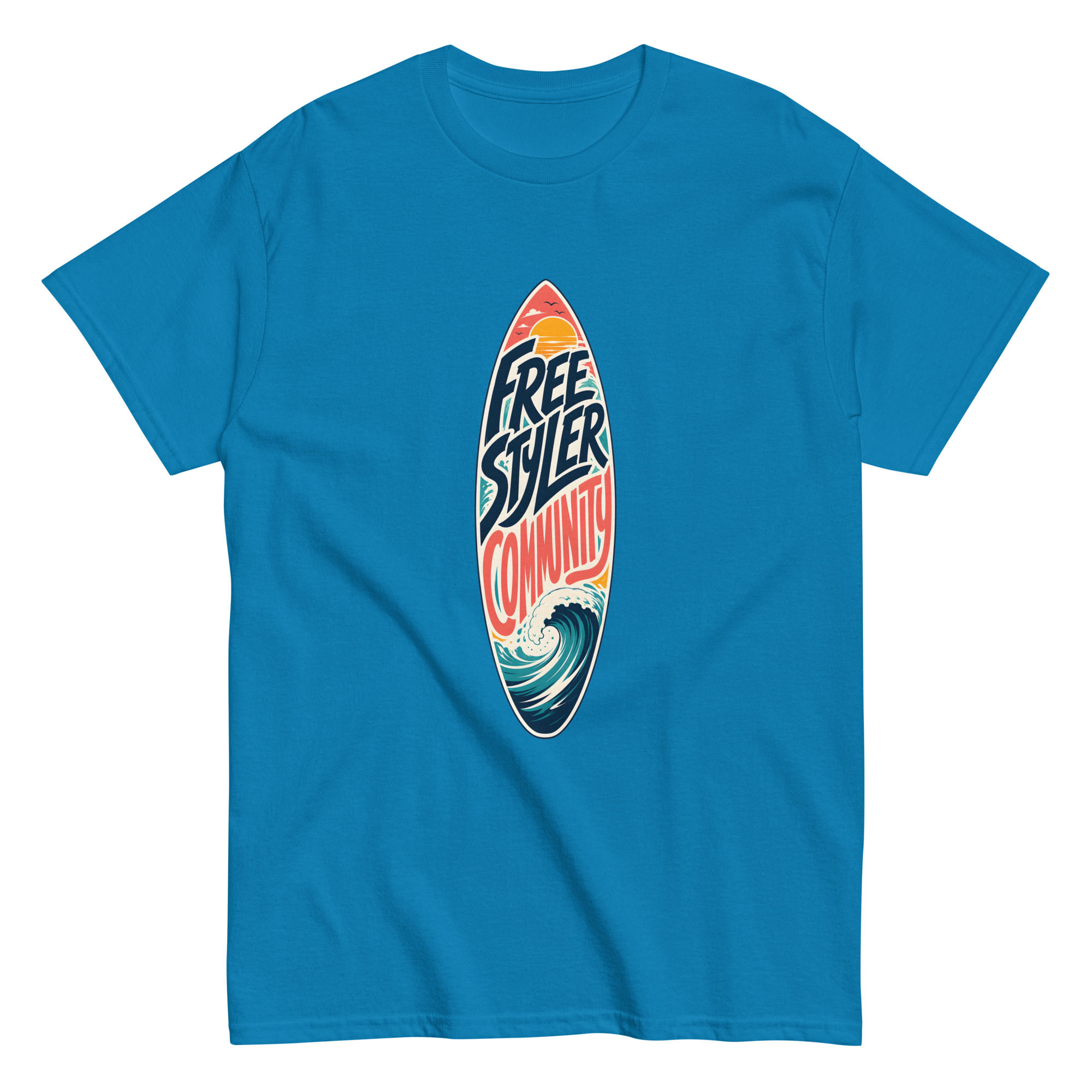 T-shirt Freestyler community surfing with colours
