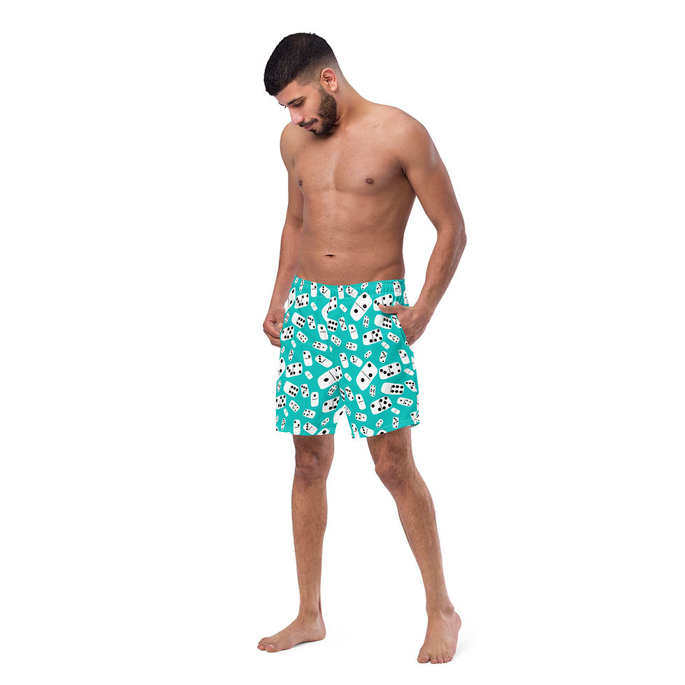 Thumbnail: Let's Play Dominoes 2XS - 6XL Swim Trunks UPF 50+