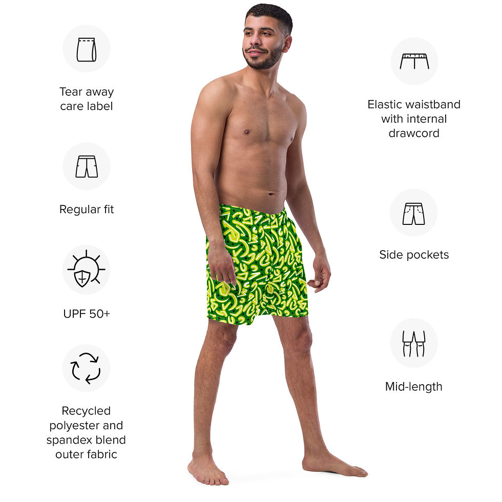 Thumbnail: Aggro Yellow and Green UPF 50+ Swim Trunks
