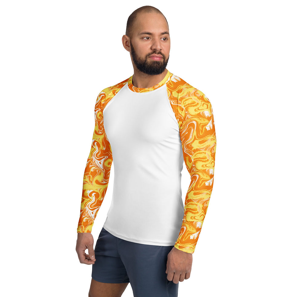 Miniatura: Mod Marble Yellow and Orange Rash Guard UPF 50+