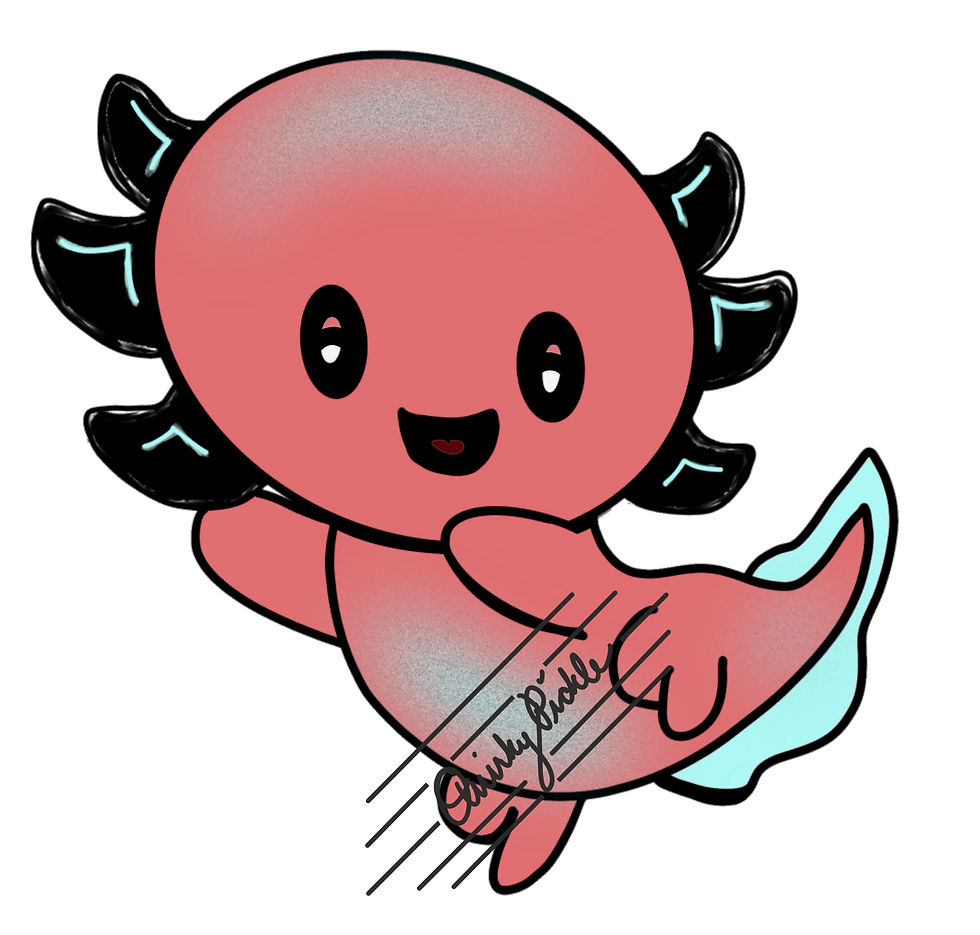 Thumbnail: Axolotl Party Sticker Set of 14 die-cut stickers