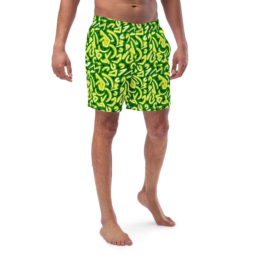 Thumbnail: Aggro Yellow and Green UPF 50+ Swim Trunks