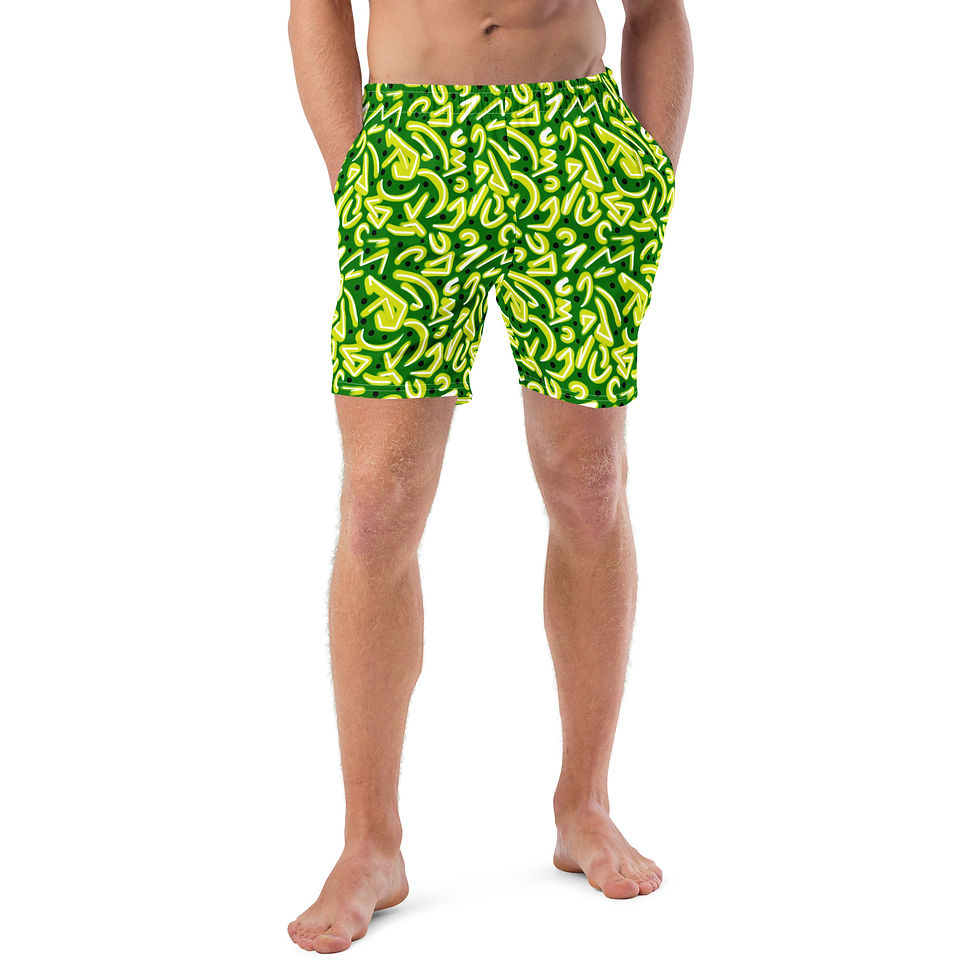 Thumbnail: Aggro Yellow and Green UPF 50+ Swim Trunks