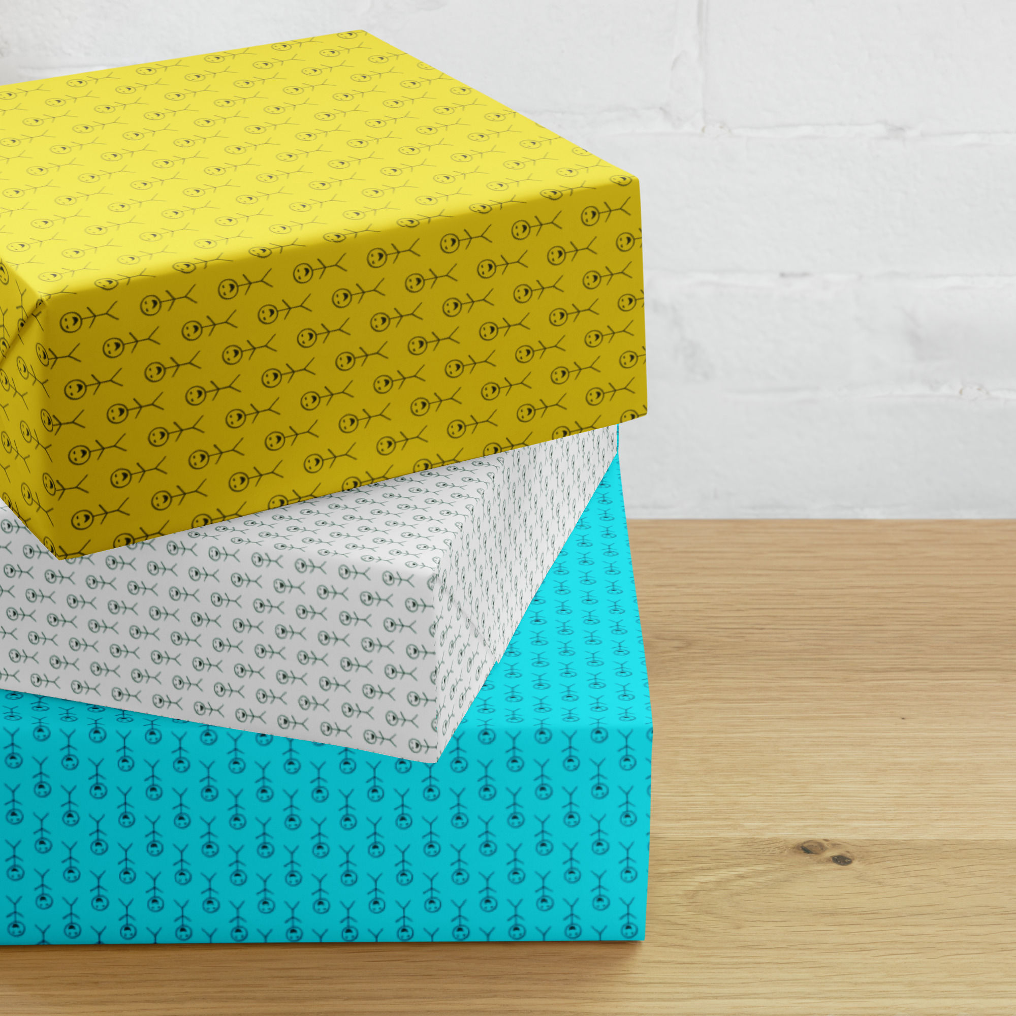 80's graphics digital stick dude gift wrapping paper sheets