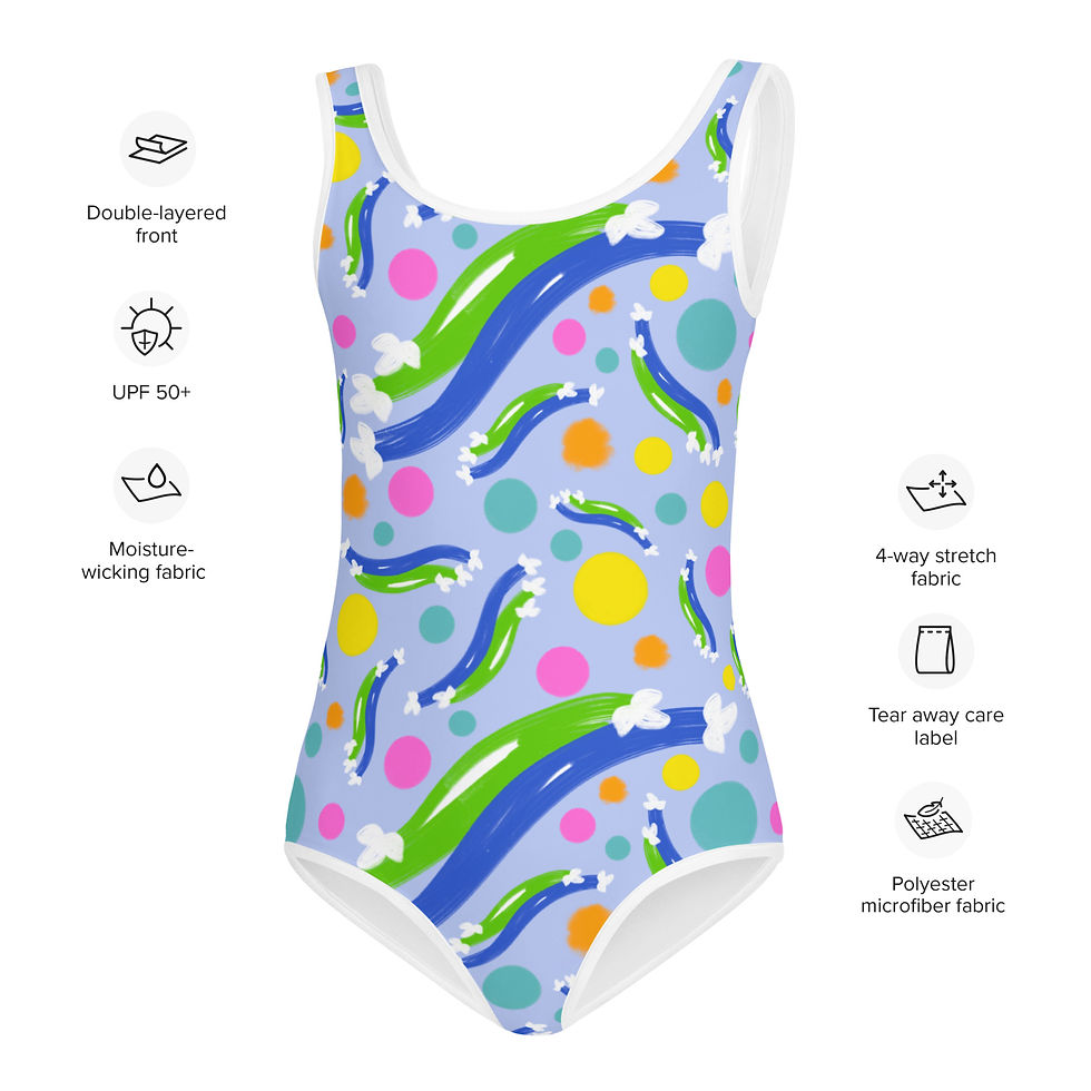 Thumbnail: Pick-Me-Up Positive Vibes All-Over Print Swimsuit for Kids