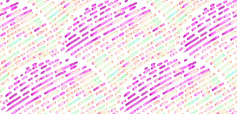 Quilted Watercolor Stripe Magenta and Yellow (smaller scale) 
