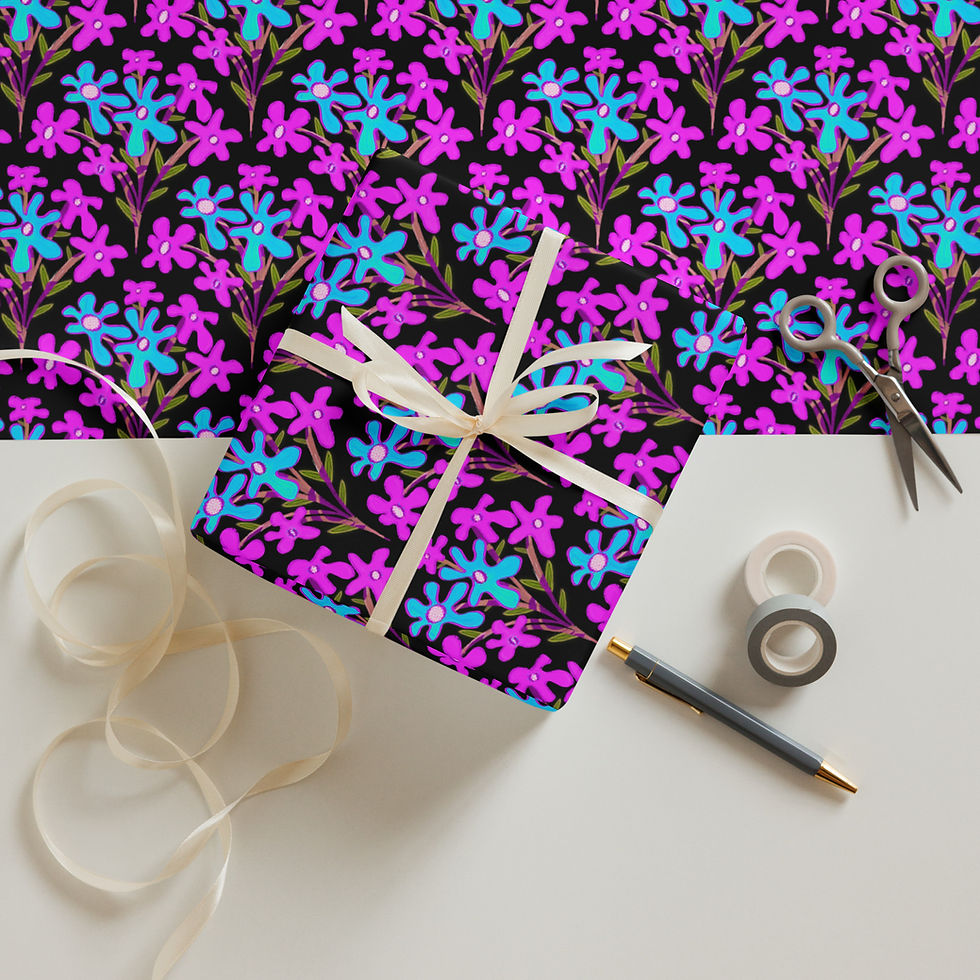 Thumbnail: Quirky Pickle Boho Bouquet wrapping paper sheets (3 sheets)