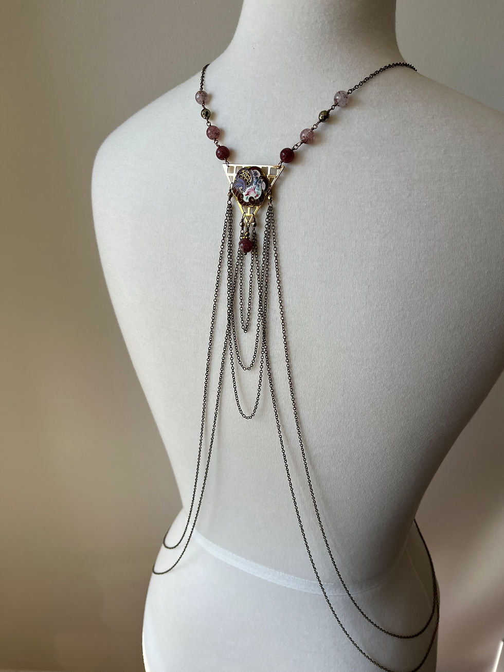 Thumbnail: Victorian Enamel Button Jewelry Shrug
