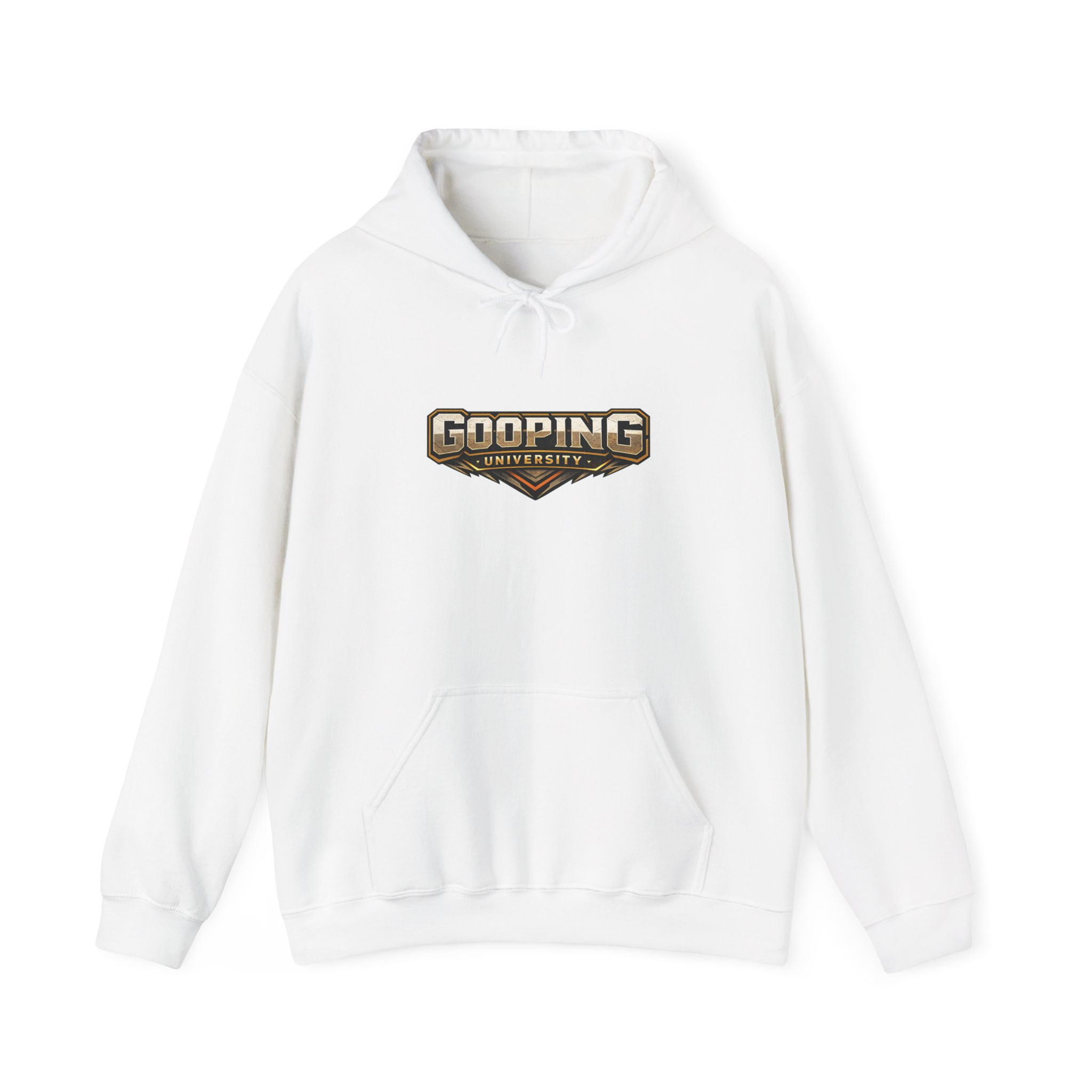 Gooping University Logo Hoodie | Mech Soldier Graphic Back Print