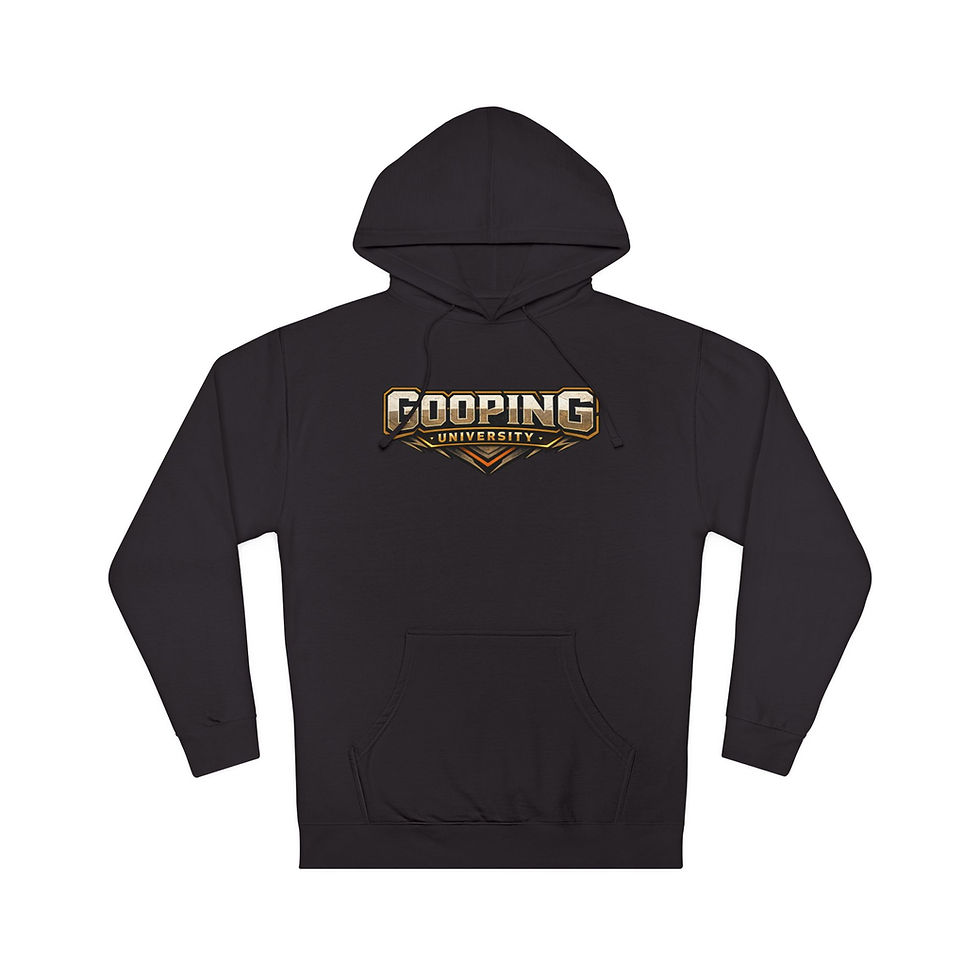 Thumbnail: Gooping University Logo Hoodie | Gaming Emblem Graphic Hooded Sweatshirt