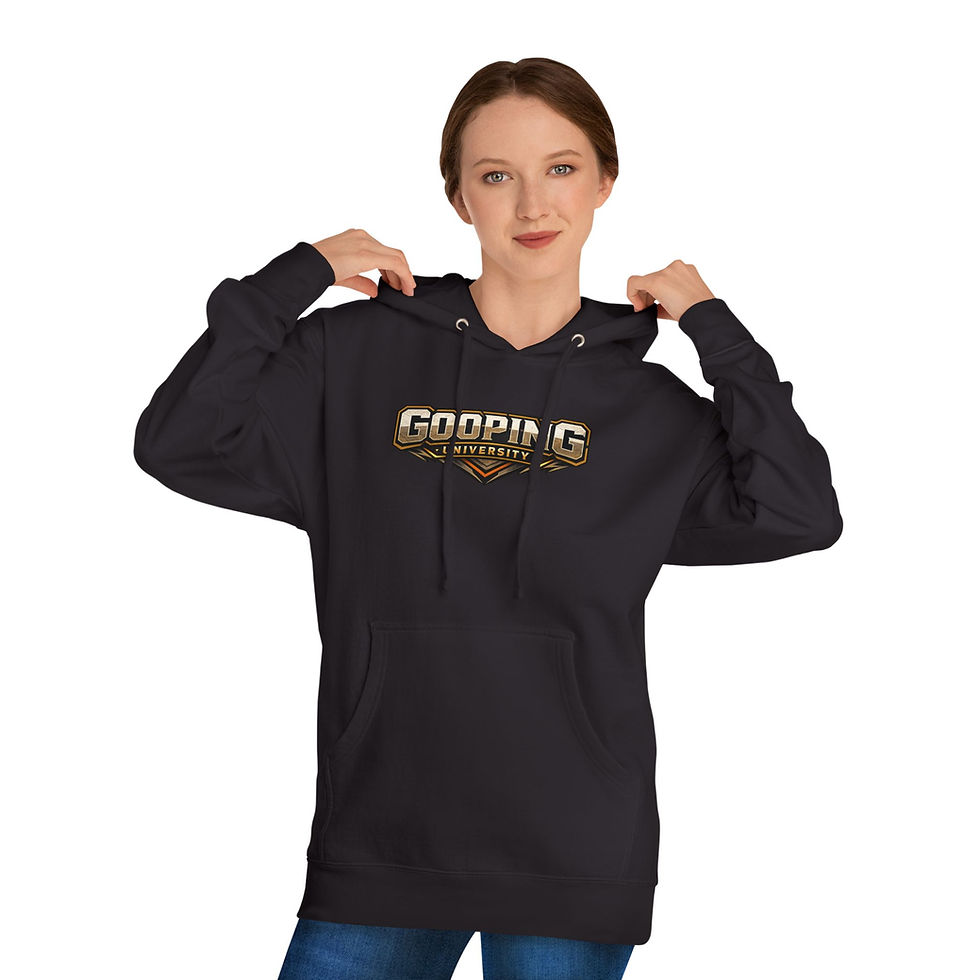 Thumbnail: Gooping University Logo Hoodie | Gaming Emblem Graphic Hooded Sweatshirt