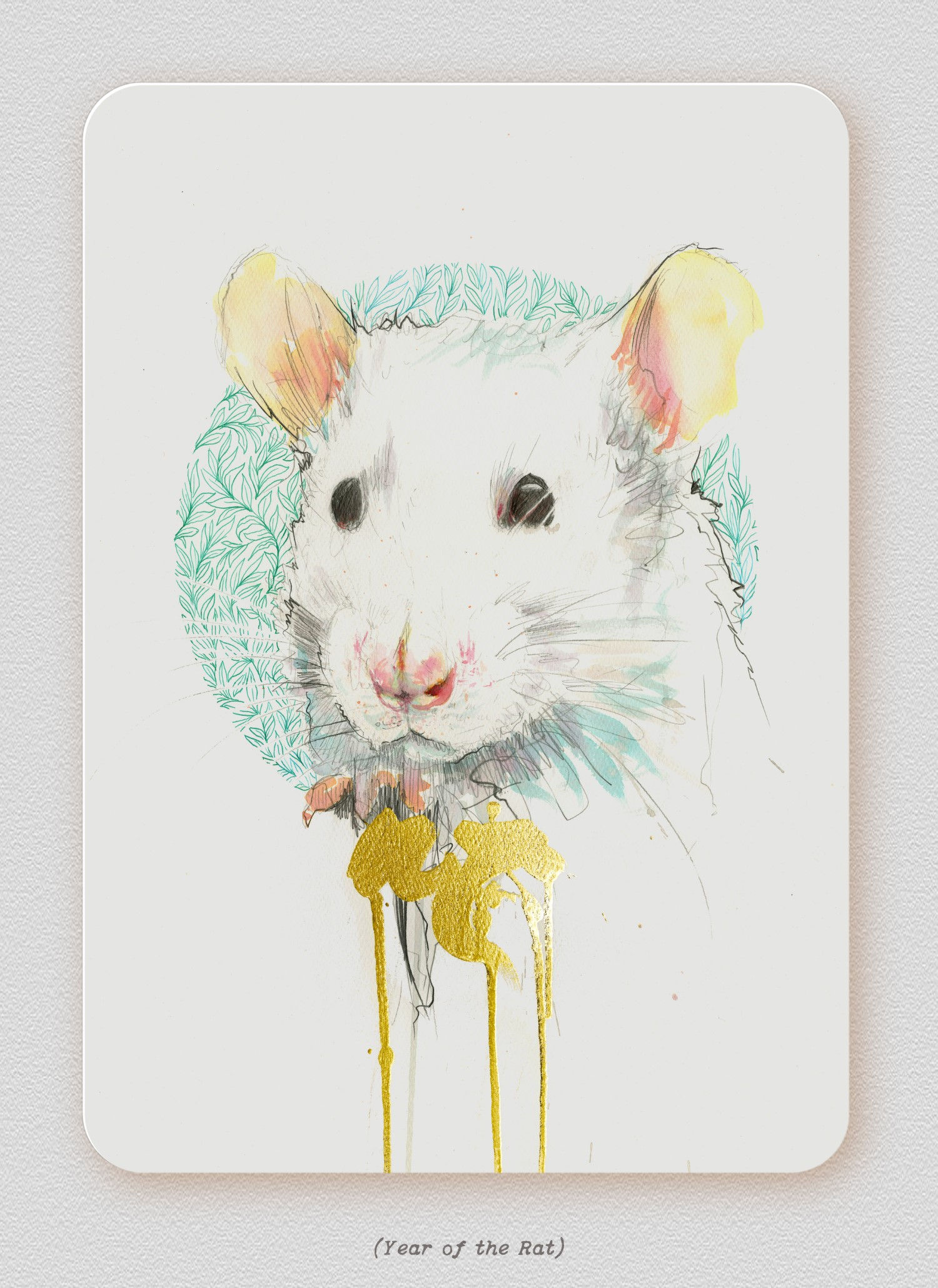 Year of the Rat - Gold foil print