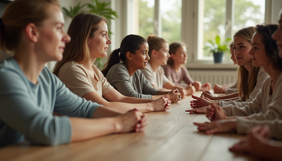 A group of people sitting at a table together