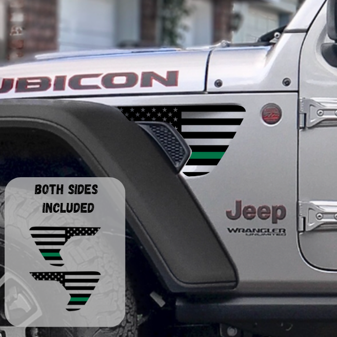 Green Line Flag Vent Decals
