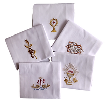 Corporals embroidered with Eucharistic motifs