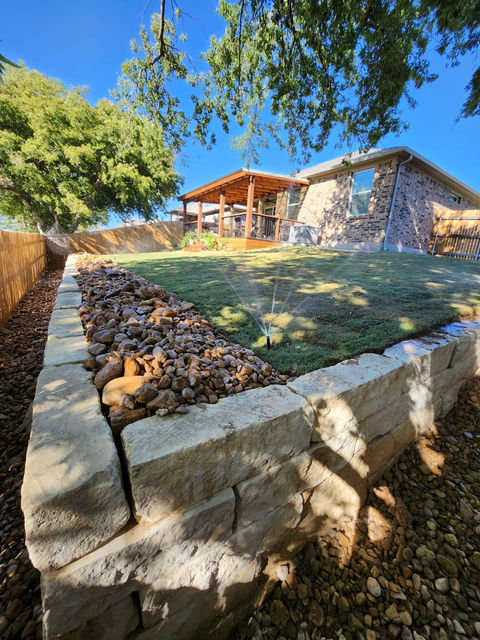 Backyard Oasis with new landscaping and irrigation system