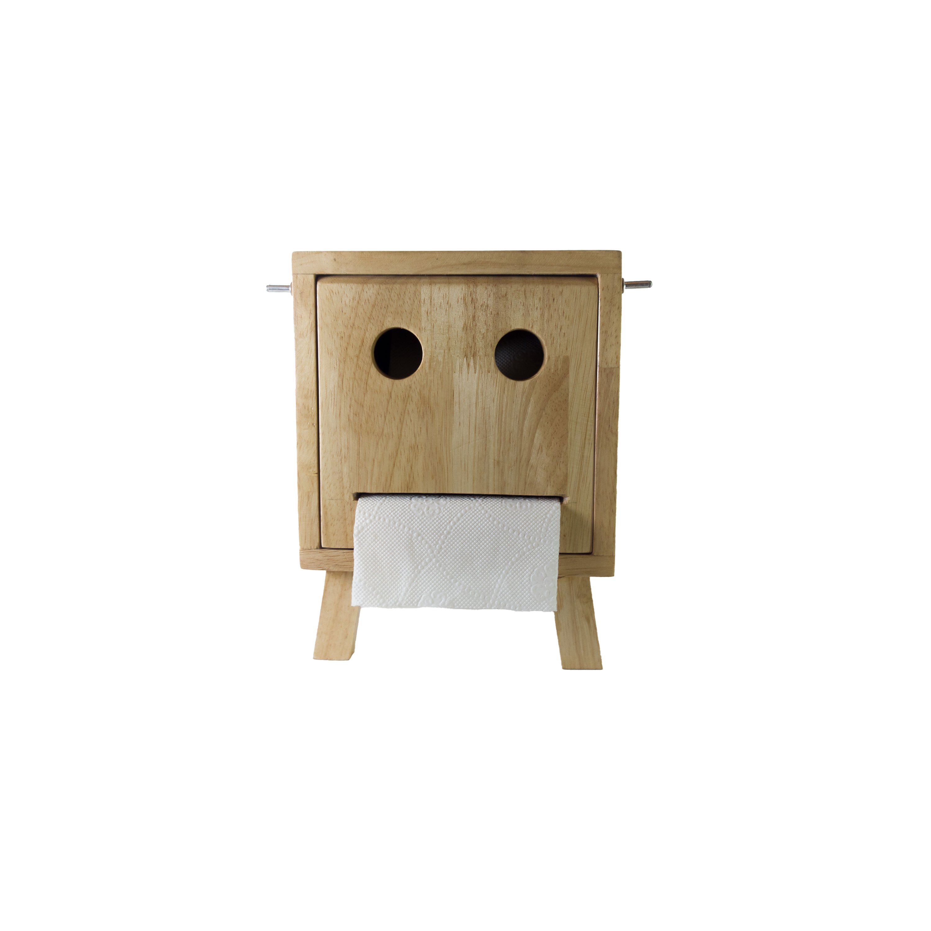 Wooderful Wooden Tissue Paper Box with Face Design