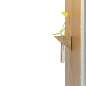 Wooderful Wall-Mounted Wooden Planter Holder with Glass Test Tube
