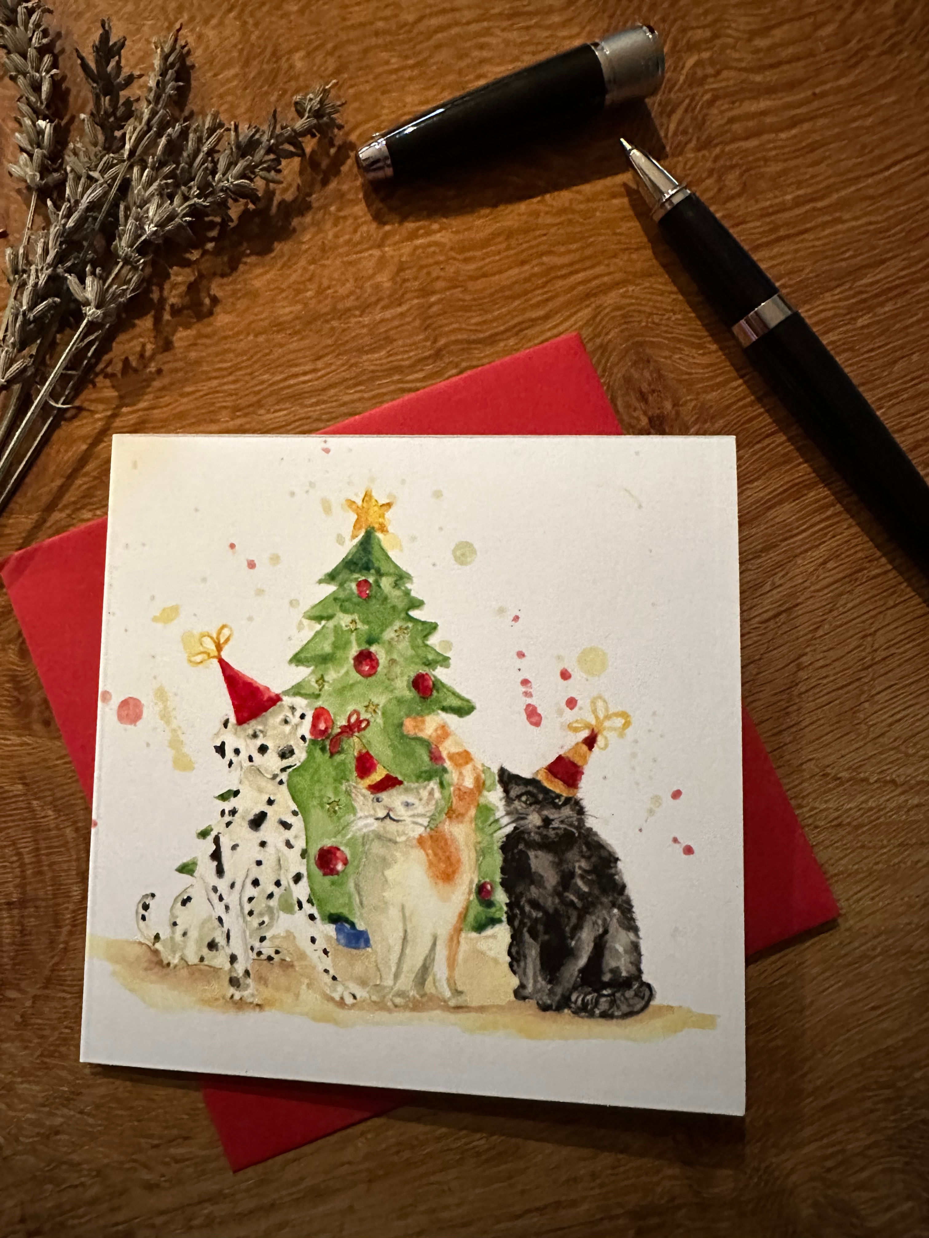Waiting for Santa Paws - Christmas Card