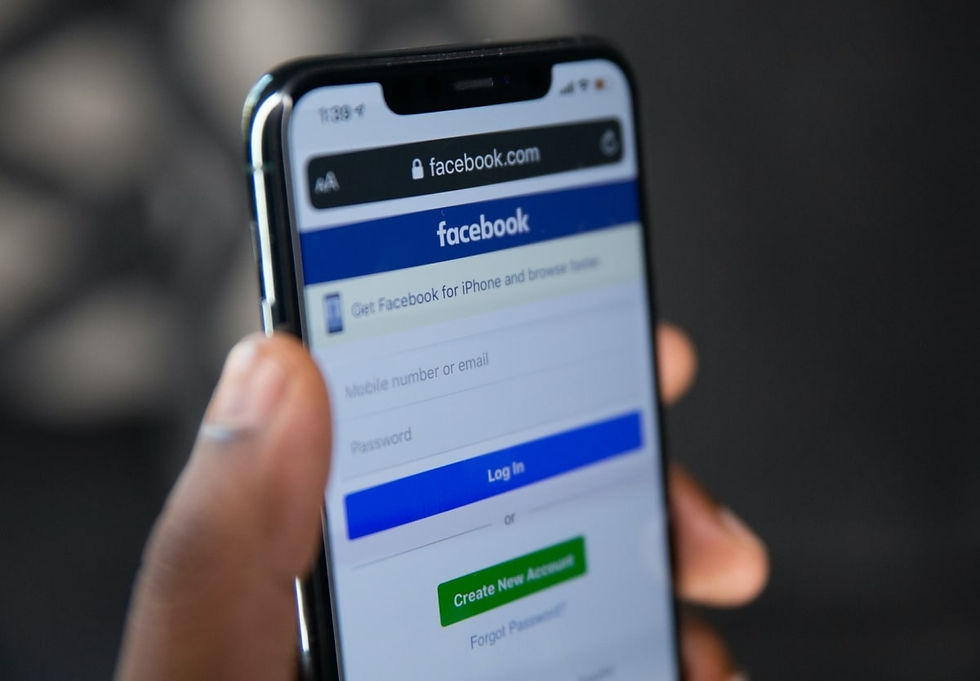 signing up for facebok on a phone