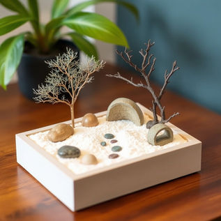 diy mini minimalistic white sand zen garden