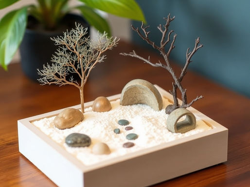 diy mini minimalistic white sand zen garden