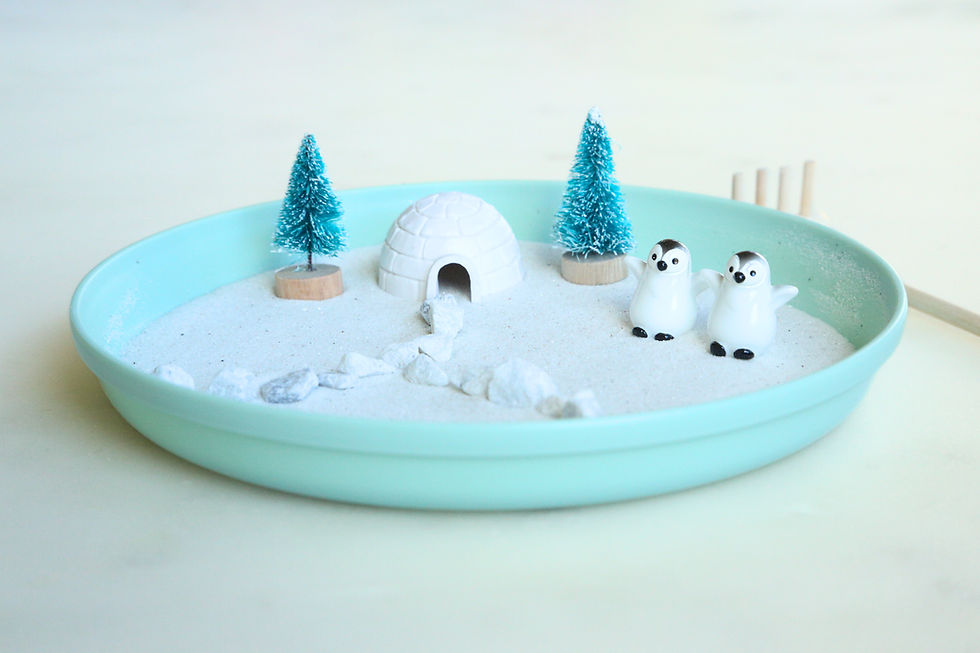 Thumbnail: Miniature penguin zen garden with igloo