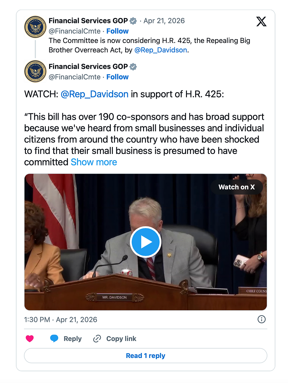 NSBA continues urging Congress to act on our Priority Issue to repeal the Corporate Transparency Act (CTA), including deleting the unconstitutional database created as part of its undue regulations. 