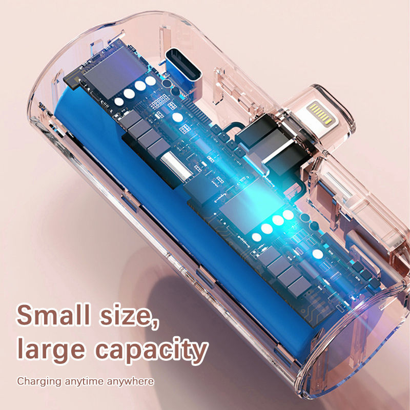 Miniatura: Mini carregador portátil com cabo integrado