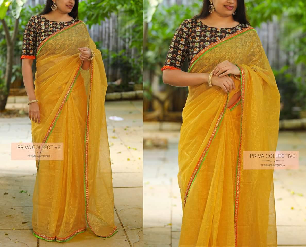 EMBROIDERY LACE & REDIMENT Saree