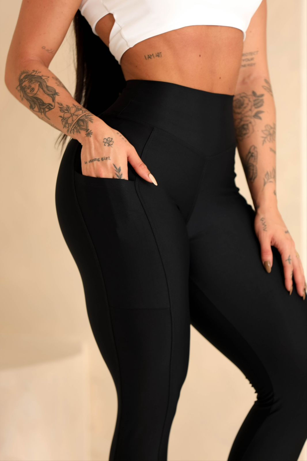 legging avulso sofisticada preta