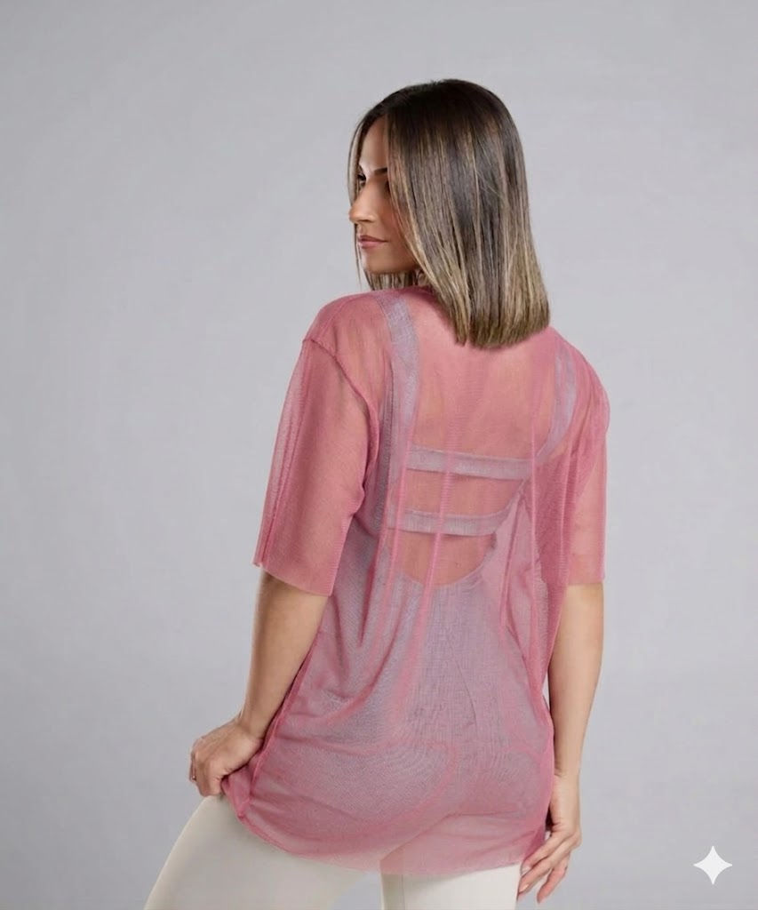 Blusão de tule rosa bb