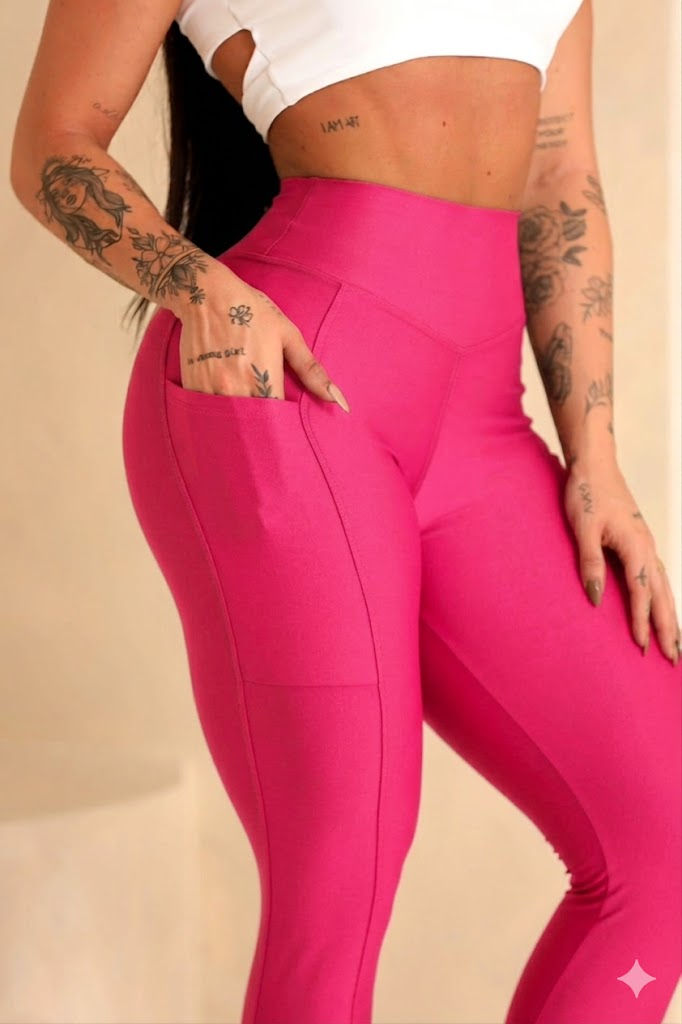 legging avulso sofisticada rosa pink