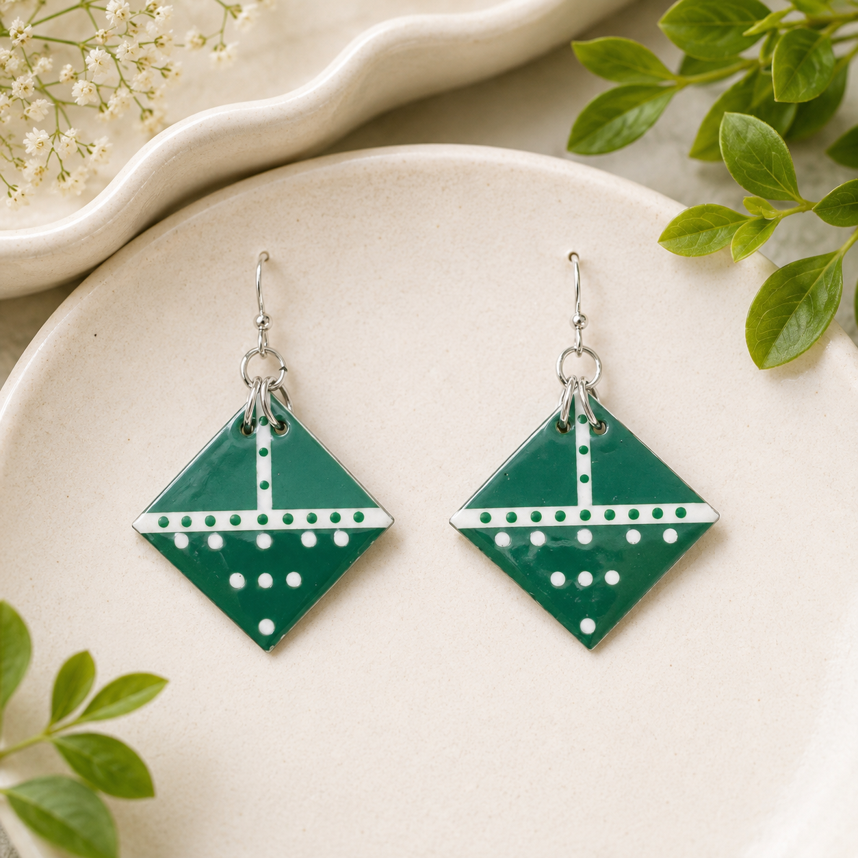 Emerald Mosaic Earrings