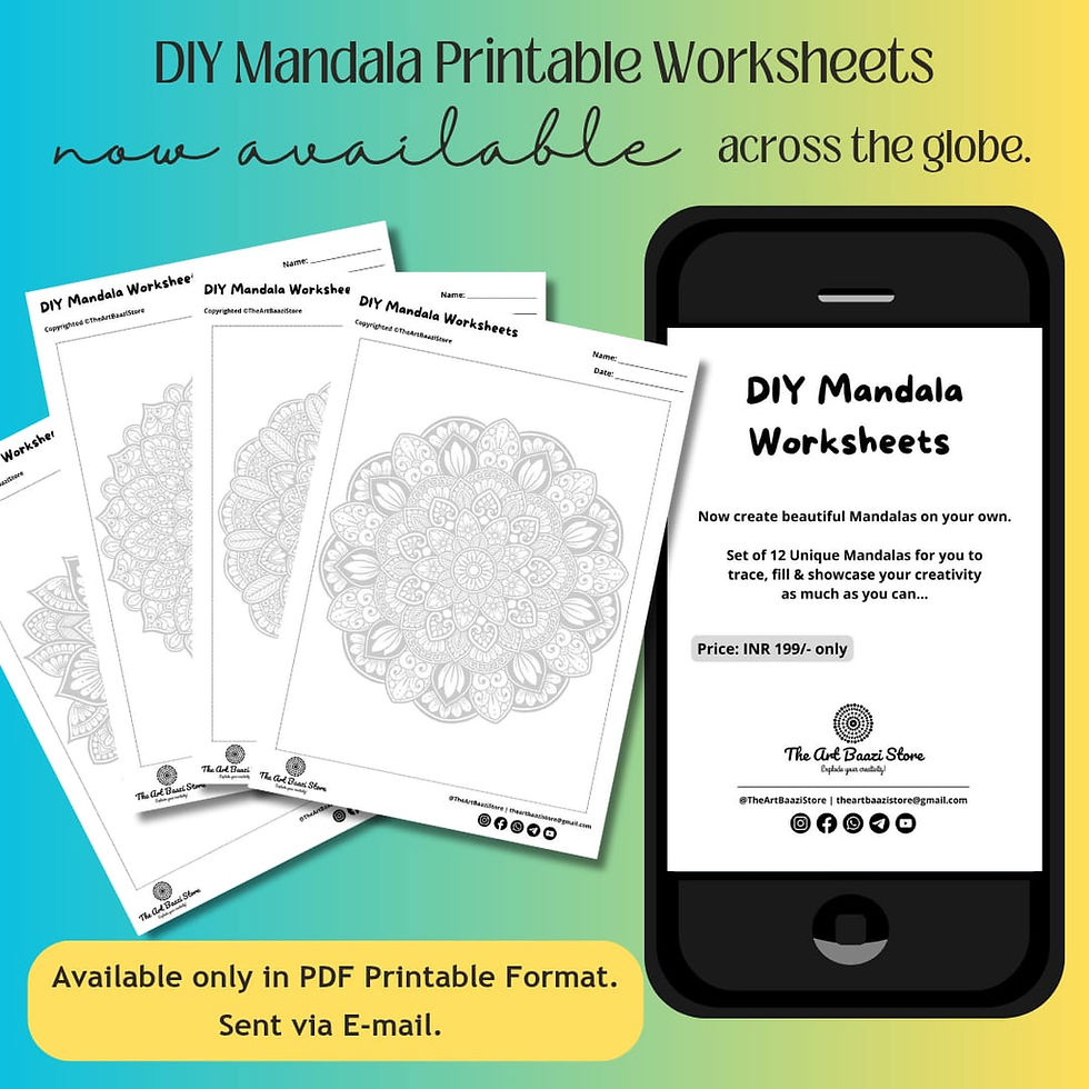 12 printable DIY Mandala worksheets with handcrafted traditional designs, perfect for tracing and coloring.