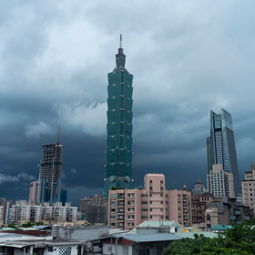 Typhoon skies over Taipei 101