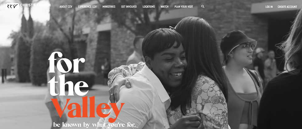 Christ's Church of the Valley Website Front Page