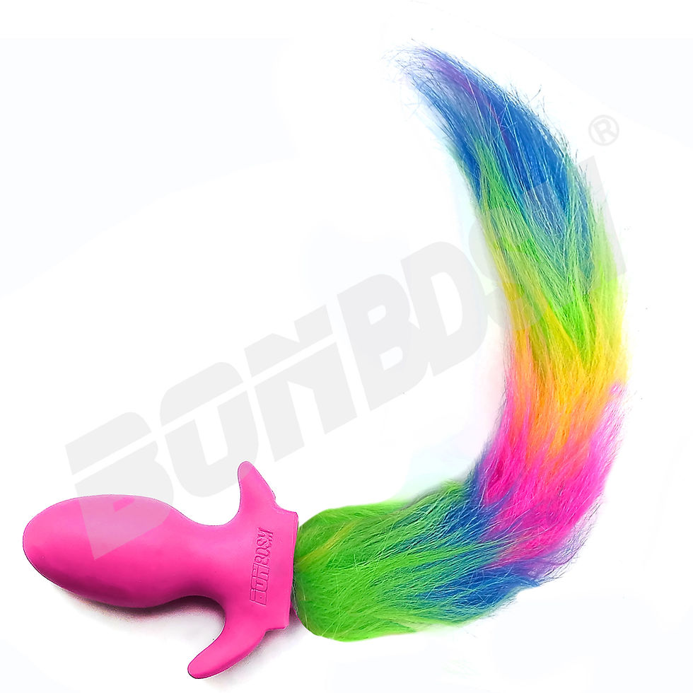 Thumbnail: LGBTQ Dog tail butt plug with Rainbow LGBT faux fur