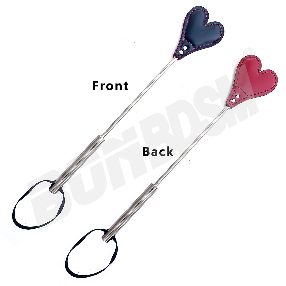 Thumbnail: Heart Shaped Riding Crop with Stainless Steel Handle