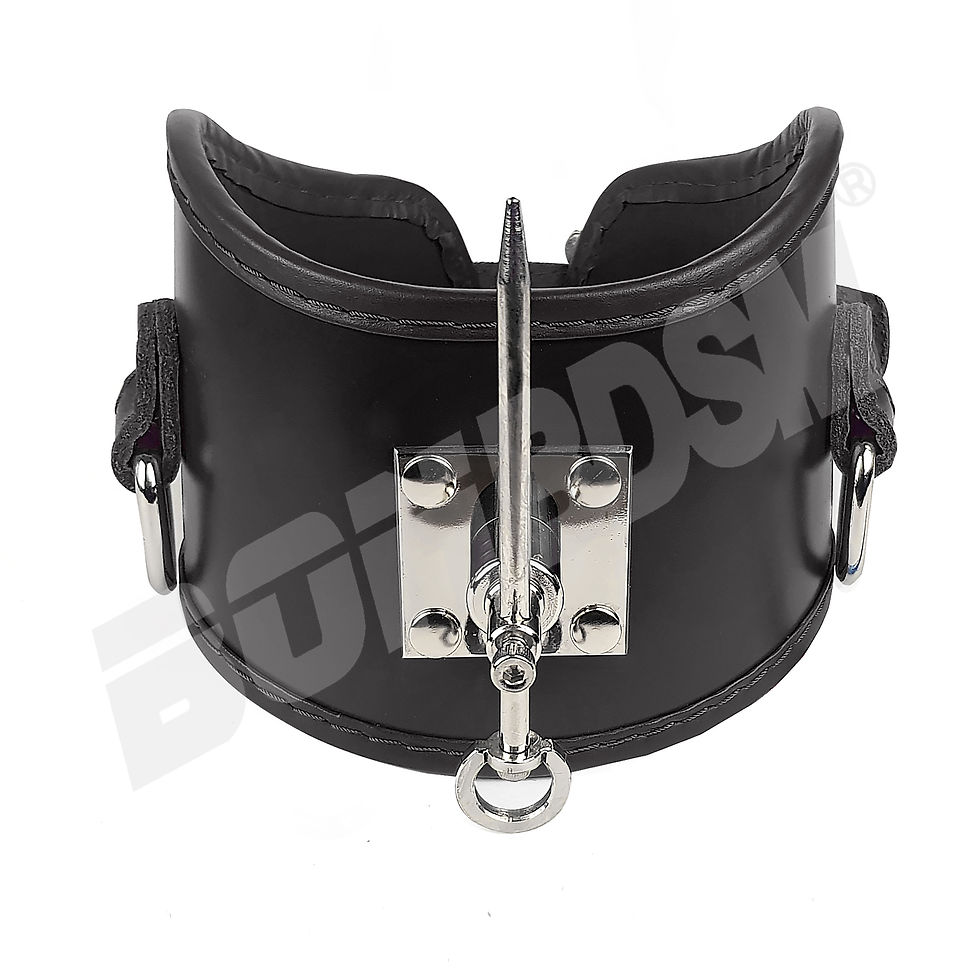 Bondage Restraint Leather Posture Collar with a Strong metal Nail - SUPERIOR QUA