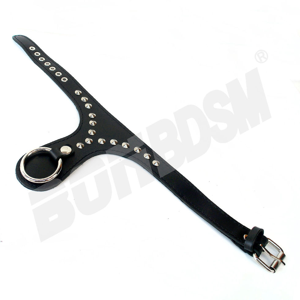 Thumbnail: Story of O, Bondage Restraint Collar, genuine leather O-ring choker, bdsm restra