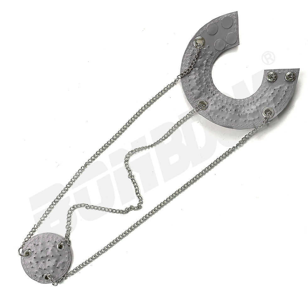 Thumbnail: Leather parachute cone shape ball stretcher CBT with spikes and disc
