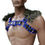 Thumbnail: Men's bulldog chest harness with dark gray faux fur collar