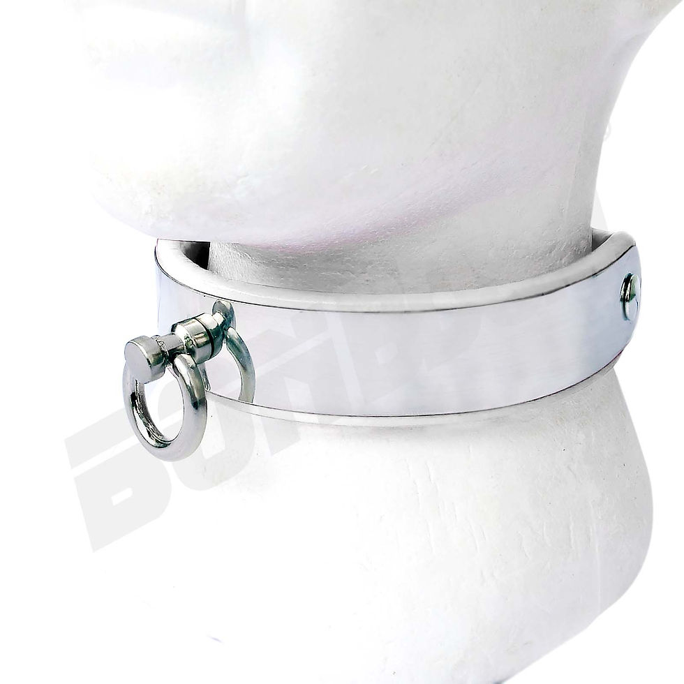 Thumbnail: Medical O ring bondage restraint collar with stainless steel plate