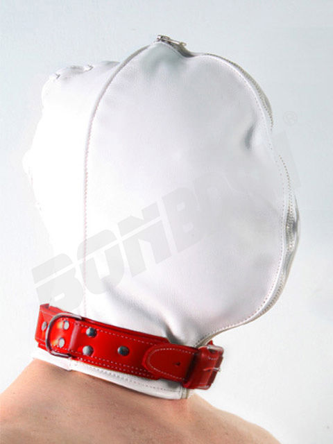 Thumbnail: Bondage hood - double skinned medical leather - BDSM fetish gimp mask