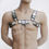Thumbnail: Men's Bulldog Chest Harness, STAINLESS STEEL & Heavy Duty black genuine leather
