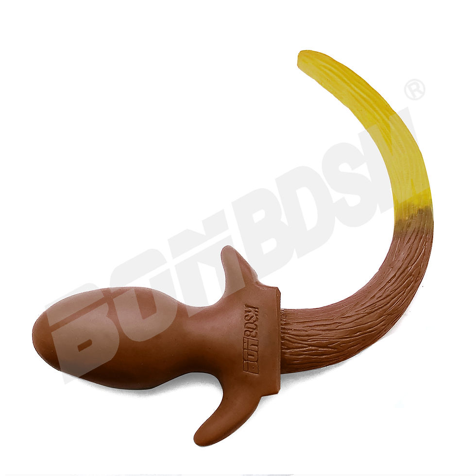 Thumbnail: Silicone Dog Tail Butt Plug - Two-Color Design with 11 Tail-Tip Colors